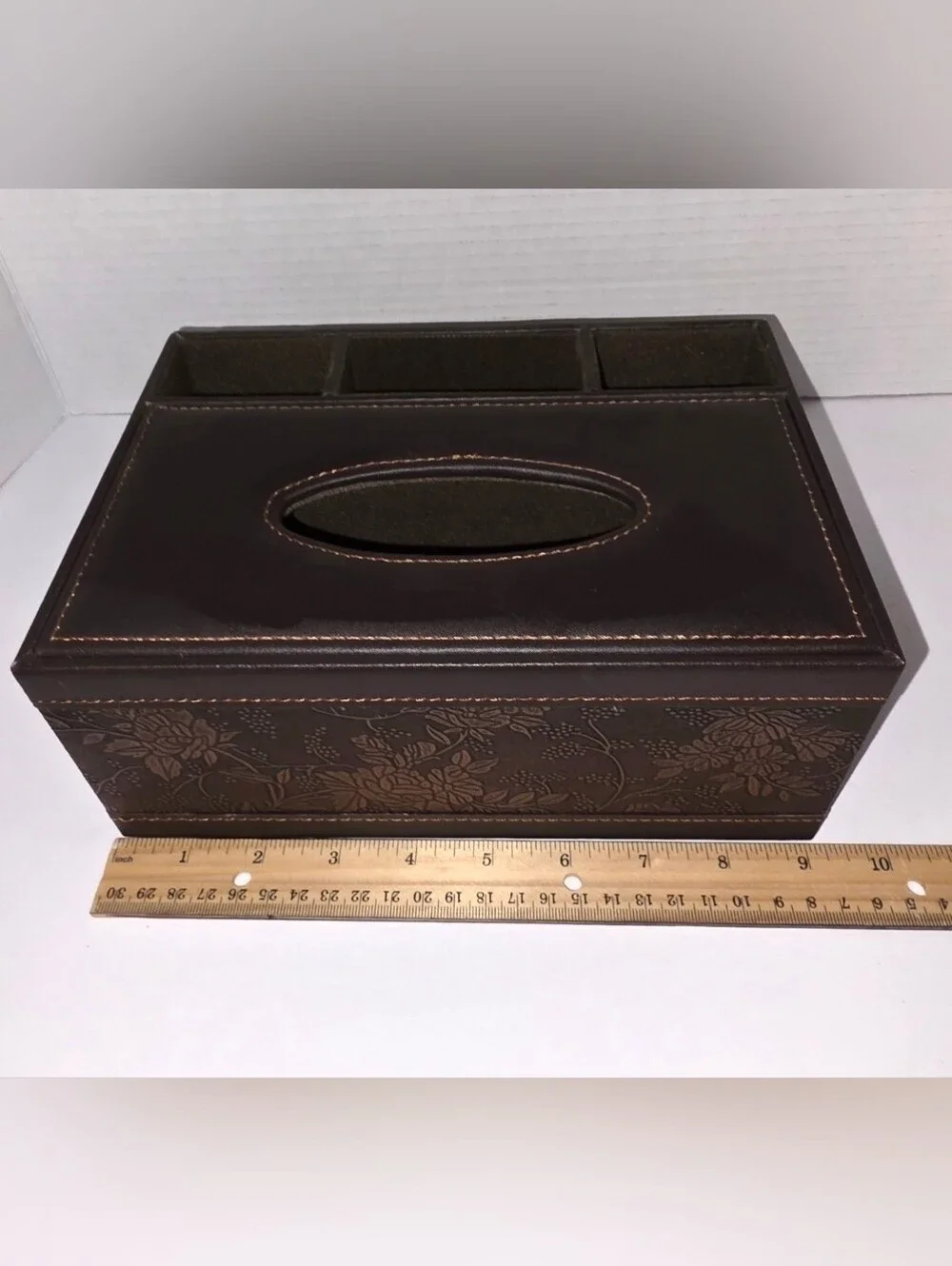 Retro Tissue Box Holder & Remote Control Organizer Storage Box Combo